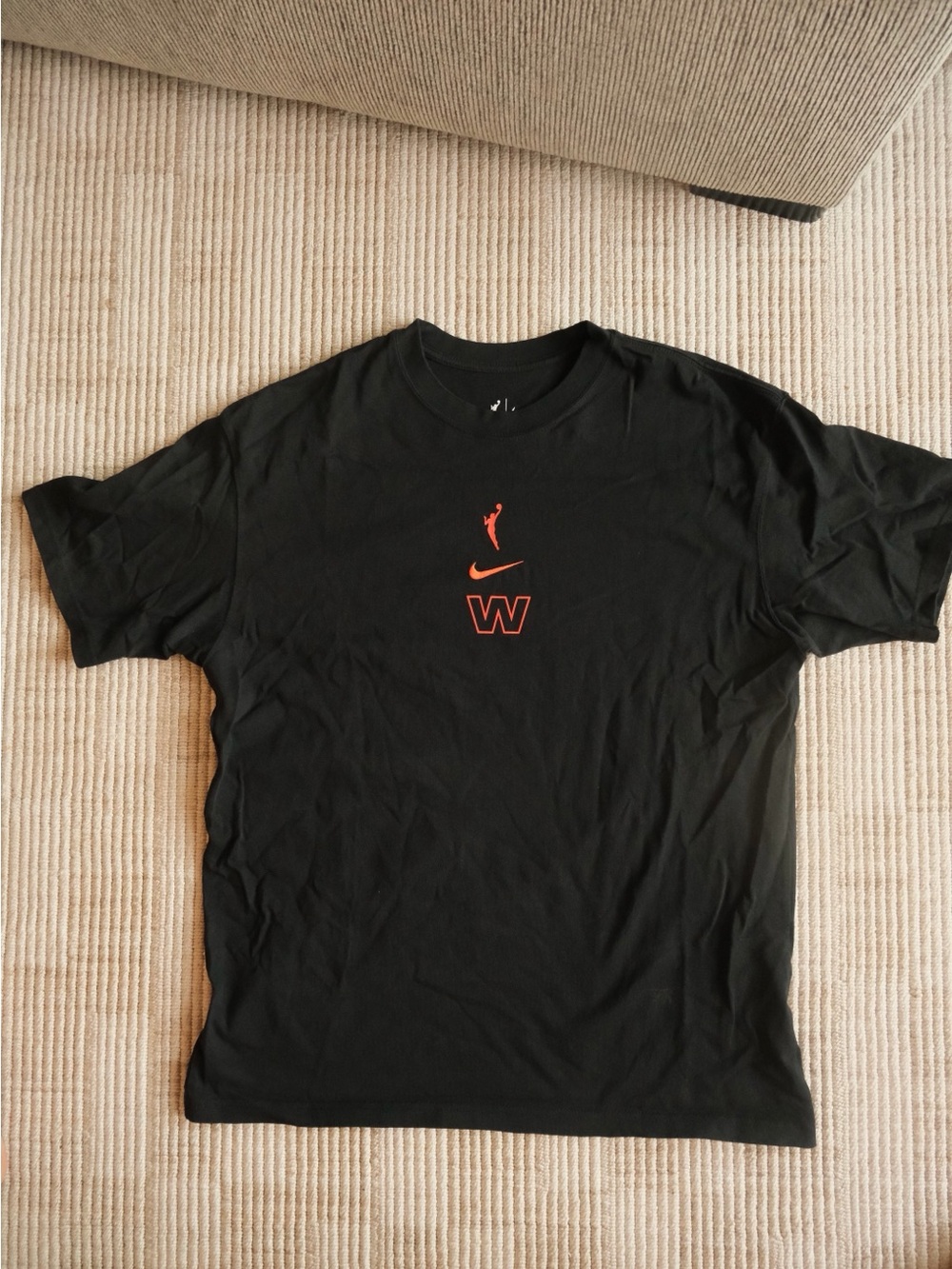 Nike Black Short Sleeve Tee with Red Logo